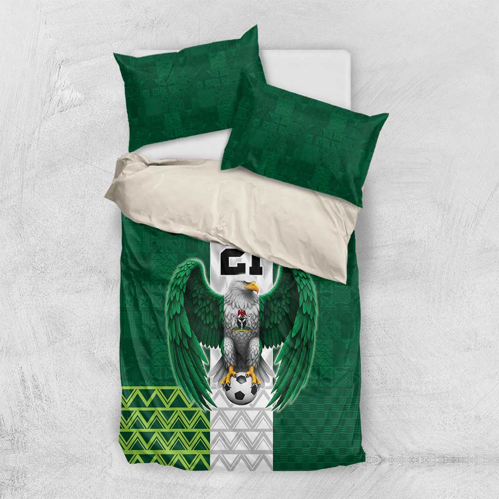 Custom Football African Nigeria Bedding Set Retro Nigeria 20-21 Eagle Flag Motif LT9