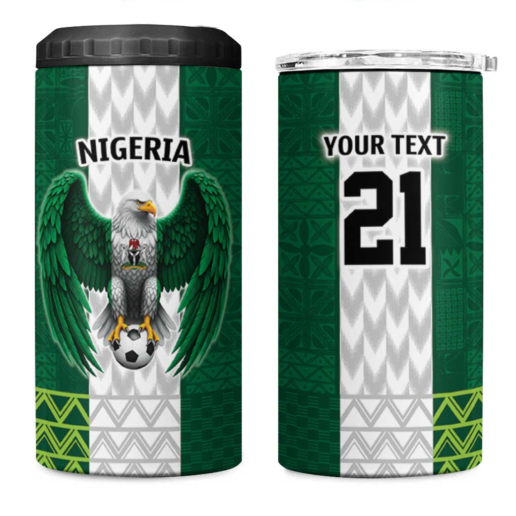 Custom Football African Nigeria 4 in 1 Can Cooler Tumbler Retro Nigeria 20-21 Eagle Flag Motif LT9