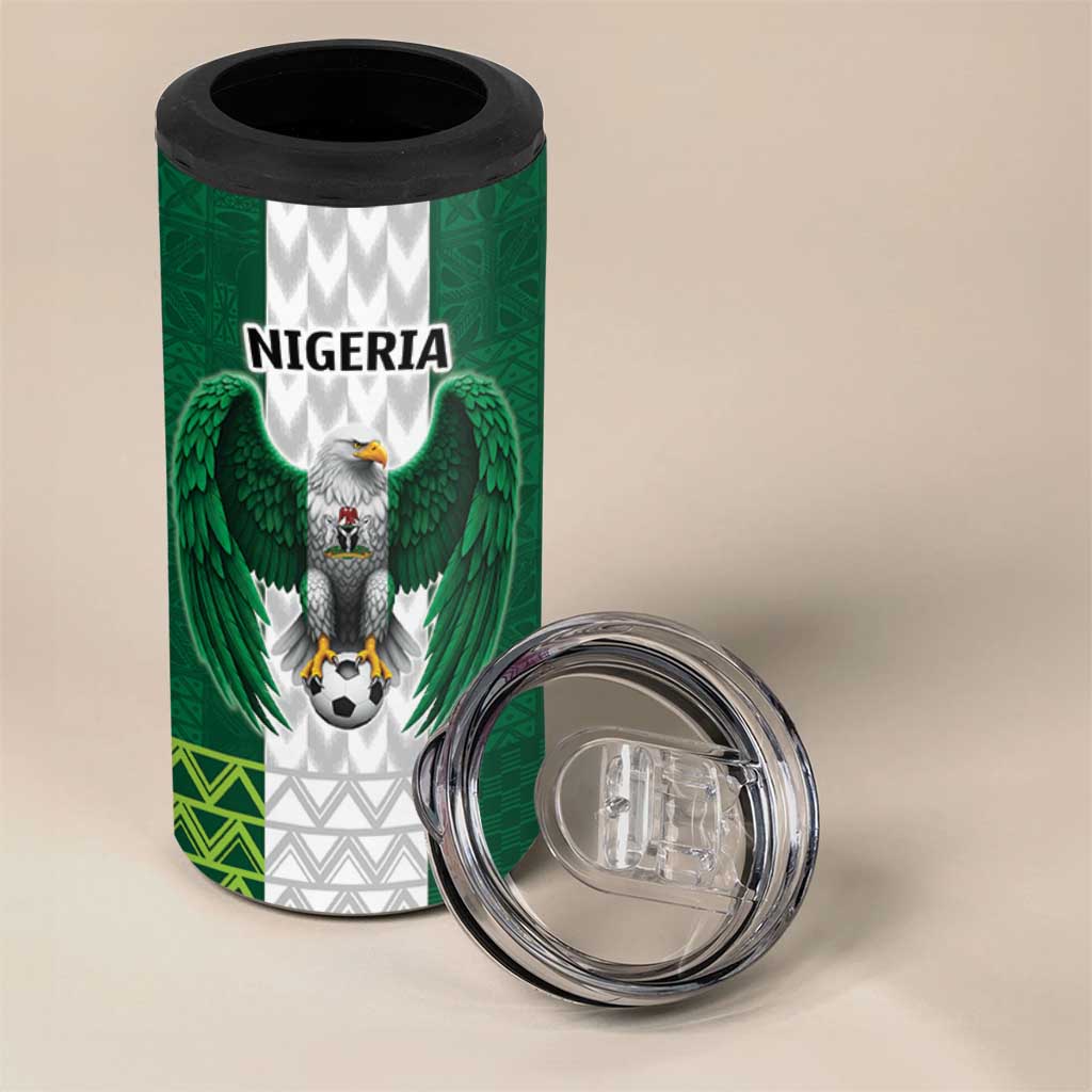 Custom Football African Nigeria 4 in 1 Can Cooler Tumbler Retro Nigeria 20-21 Eagle Flag Motif LT9