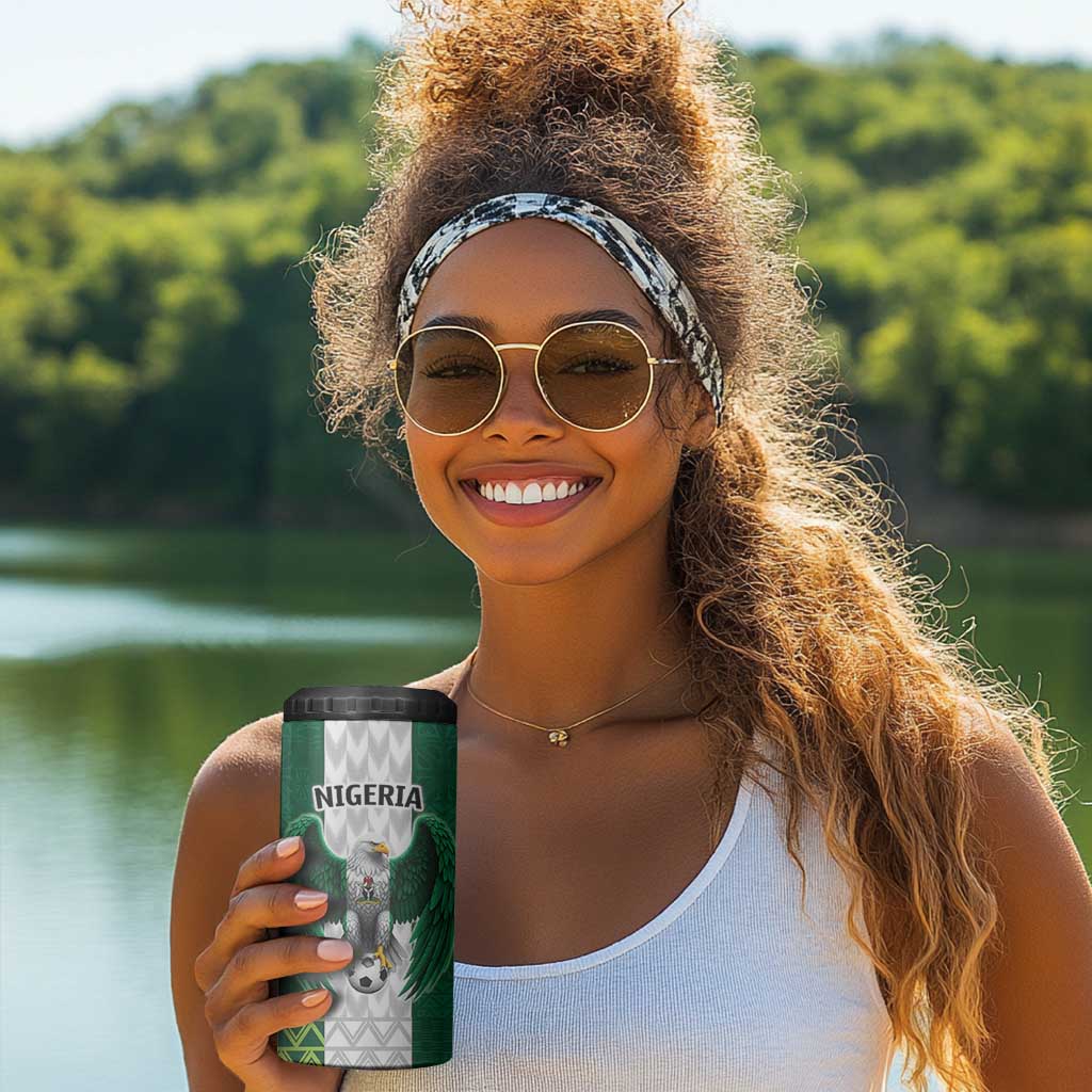 Custom Football African Nigeria 4 in 1 Can Cooler Tumbler Retro Nigeria 20-21 Eagle Flag Motif LT9