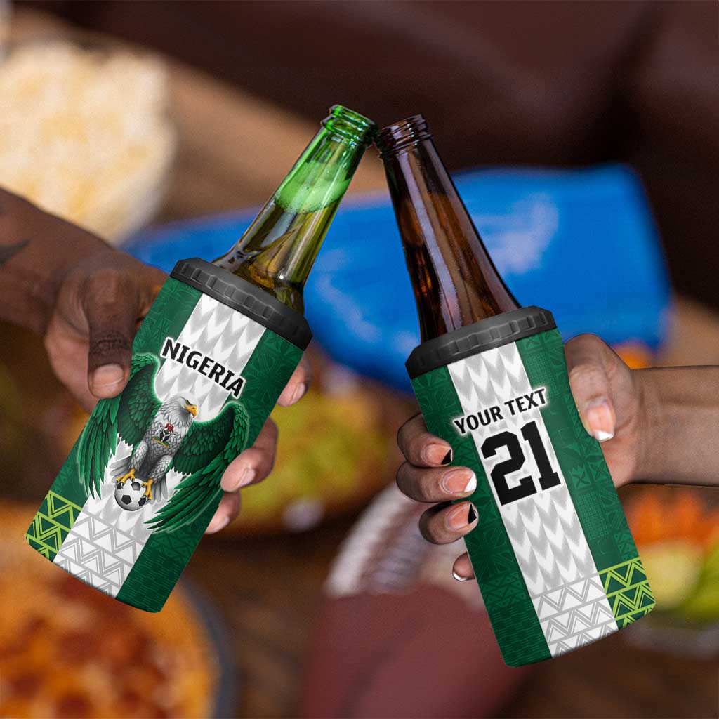 Custom Football African Nigeria 4 in 1 Can Cooler Tumbler Retro Nigeria 20-21 Eagle Flag Motif LT9
