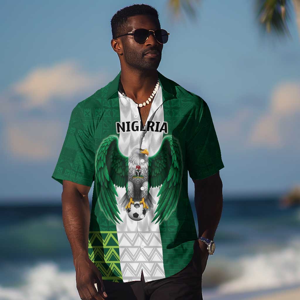 Custom Football African Nigeria Hawaiian Shirt Retro Nigeria 20-21 Eagle Flag Motif LT9