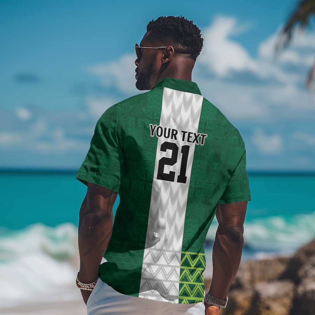 Custom Football African Nigeria Hawaiian Shirt Retro Nigeria 20-21 Eagle Flag Motif LT9