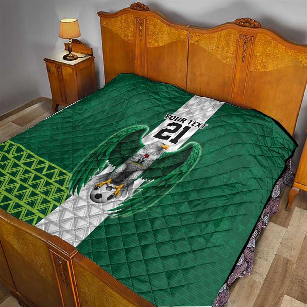 Custom Football African Nigeria Quilt Retro Nigeria 20-21 Eagle Flag Motif LT9