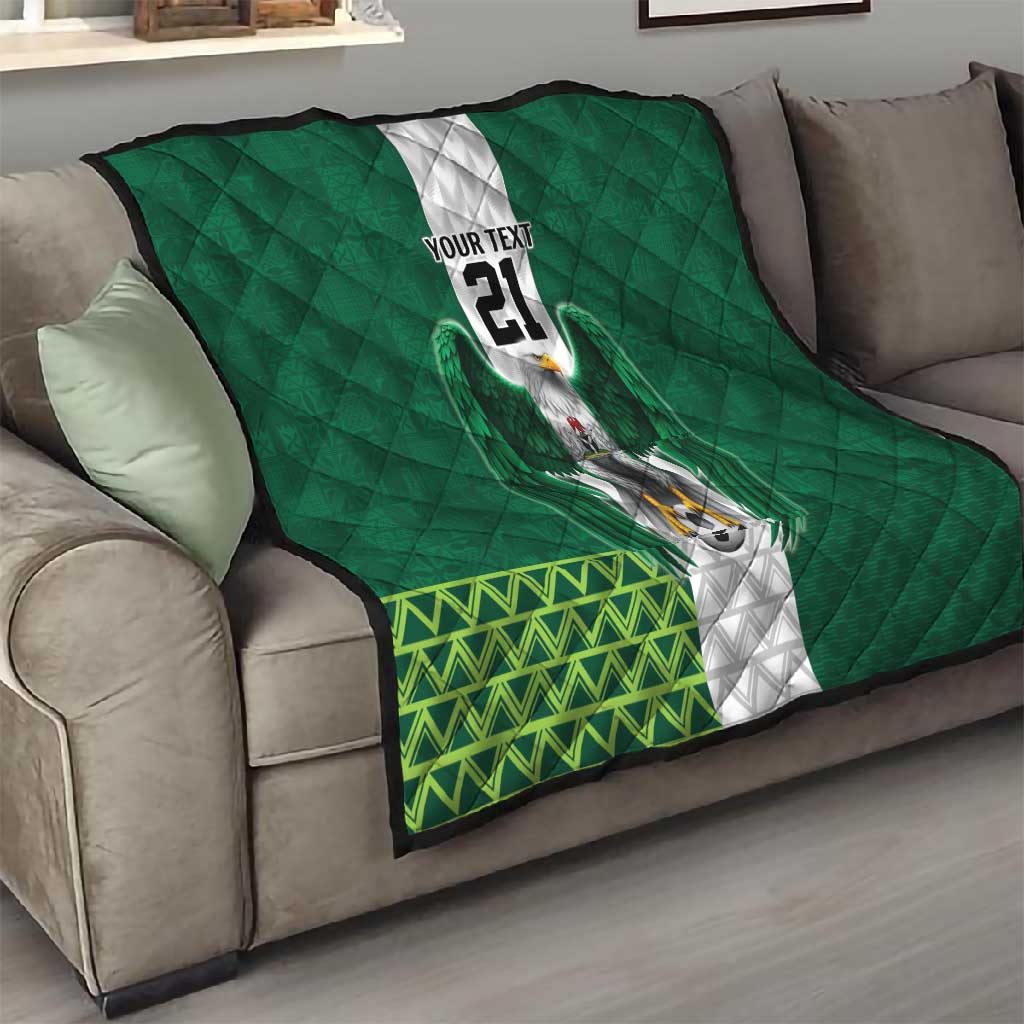 Custom Football African Nigeria Quilt Retro Nigeria 20-21 Eagle Flag Motif LT9