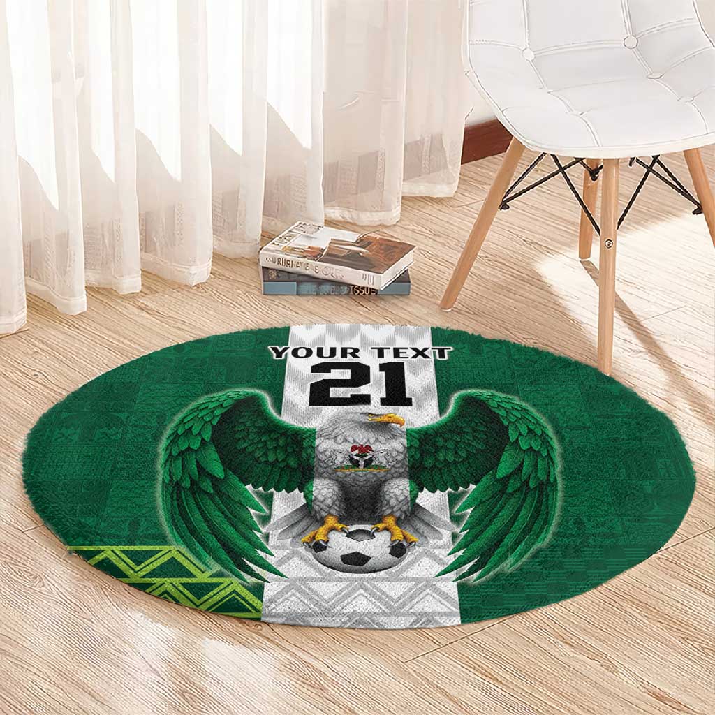 Custom Football African Nigeria Round Carpet Retro Nigeria 20-21 Eagle Flag Motif LT9