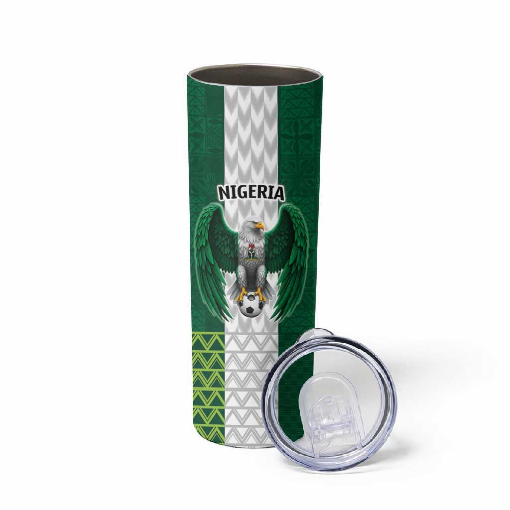 Custom Football African Nigeria Skinny Tumbler Retro Nigeria 20-21 Eagle Flag Motif LT9