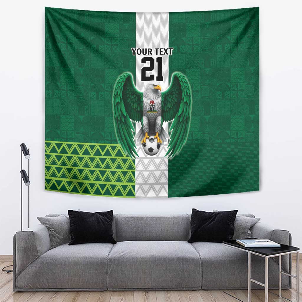 Custom Football African Nigeria Tapestry Retro Nigeria 20-21 Eagle Flag Motif LT9