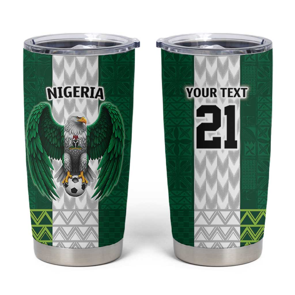 Custom Football African Nigeria Tumbler Cup Retro Nigeria 20-21 Eagle Flag Motif LT9