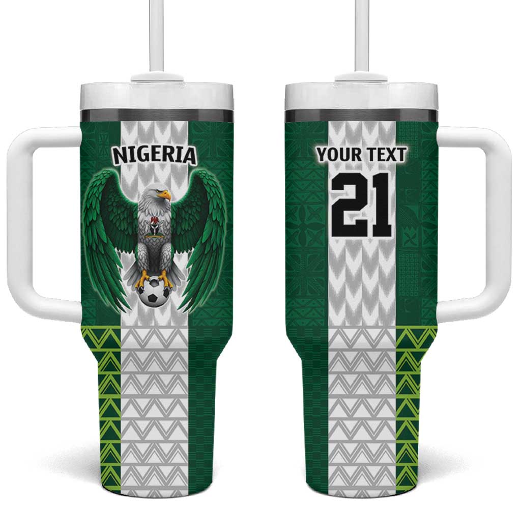 Custom Football African Nigeria Tumbler With Handle Retro Nigeria 20-21 Eagle Flag Motif LT9