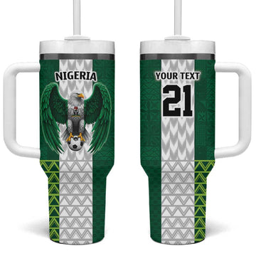 Custom Football African Nigeria Tumbler With Handle Retro Nigeria 20-21 Eagle Flag Motif LT9