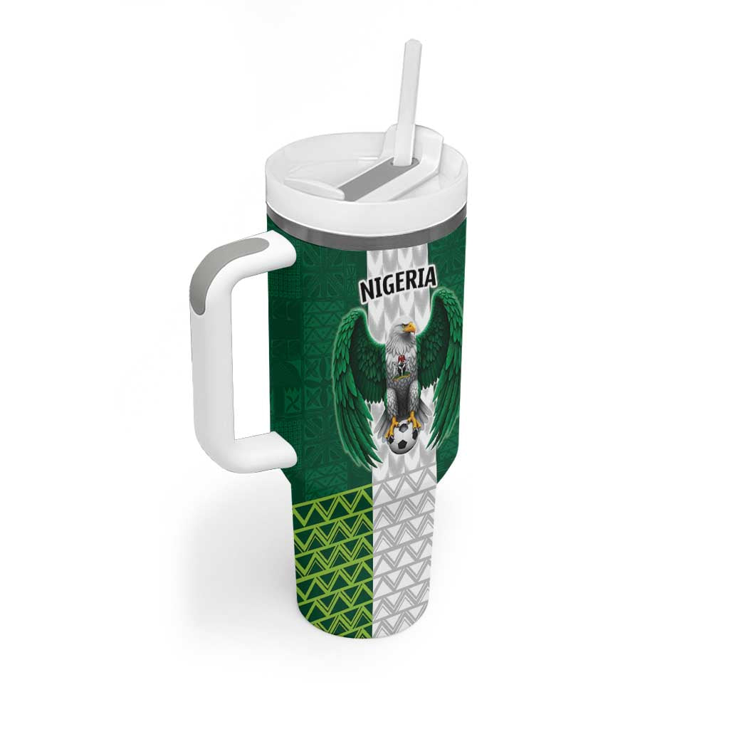 Custom Football African Nigeria Tumbler With Handle Retro Nigeria 20-21 Eagle Flag Motif LT9