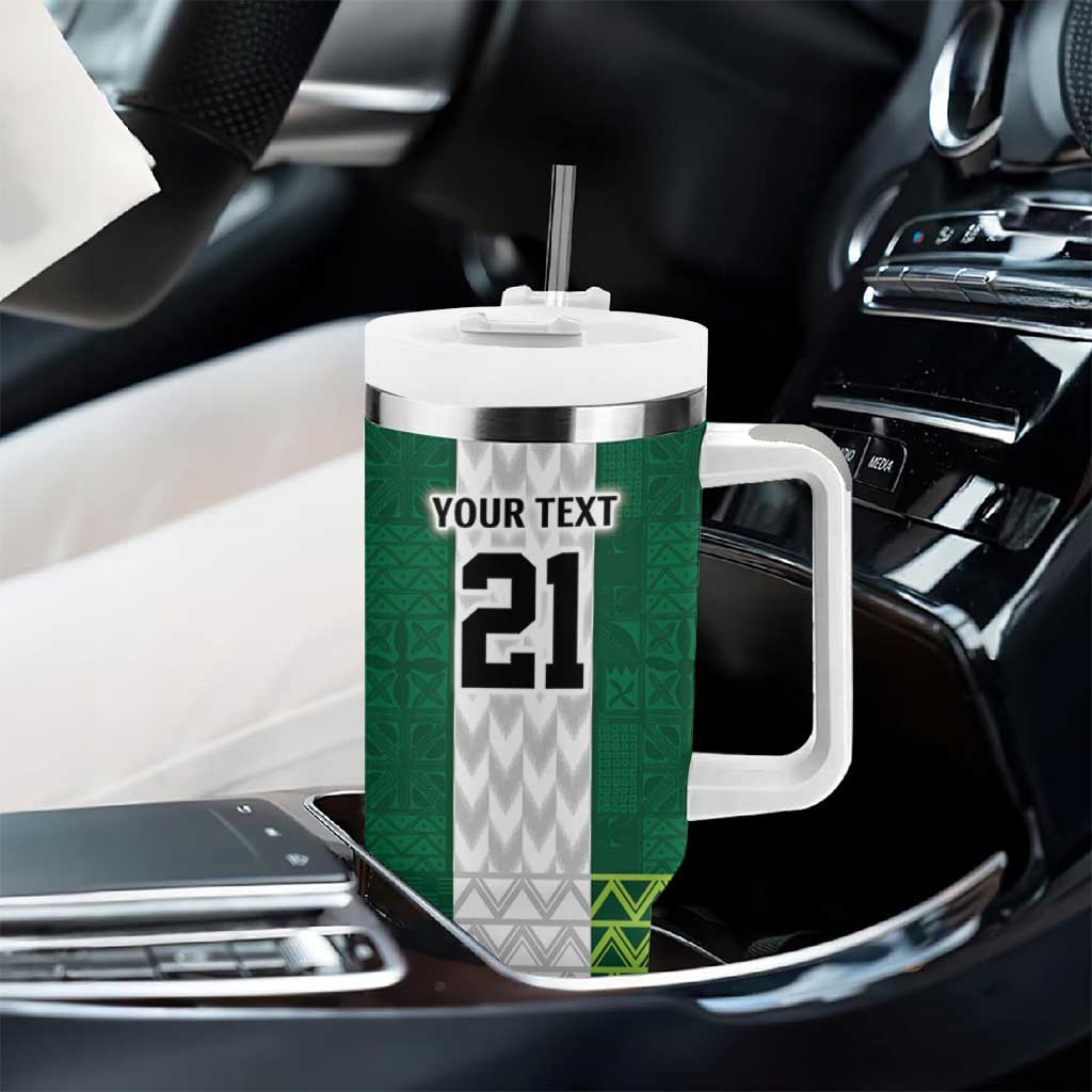Custom Football African Nigeria Tumbler With Handle Retro Nigeria 20-21 Eagle Flag Motif LT9