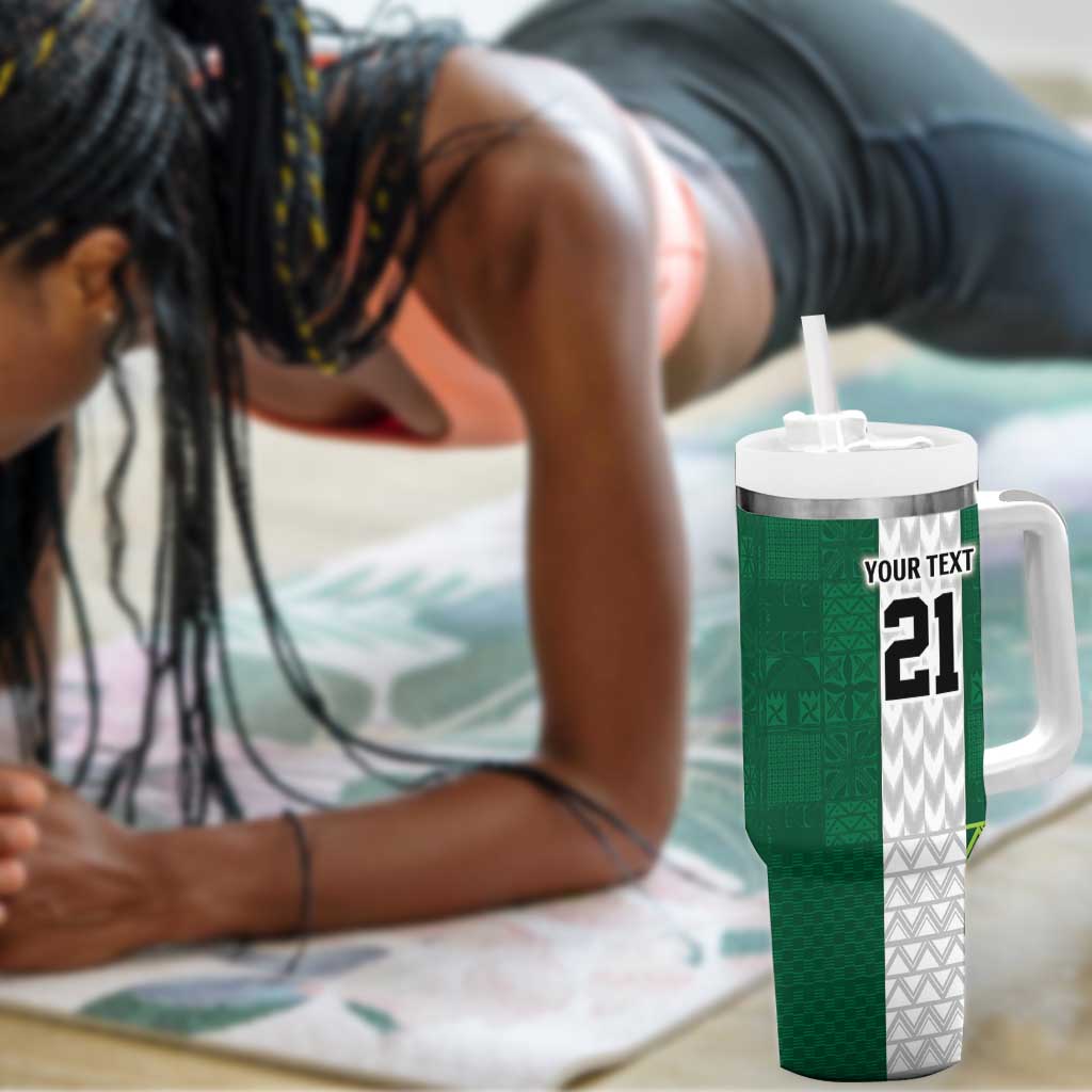 Custom Football African Nigeria Tumbler With Handle Retro Nigeria 20-21 Eagle Flag Motif LT9