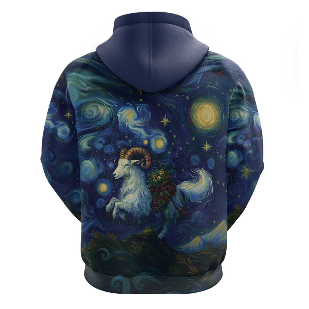 Yule Goat Starry Night Hoodie LT9