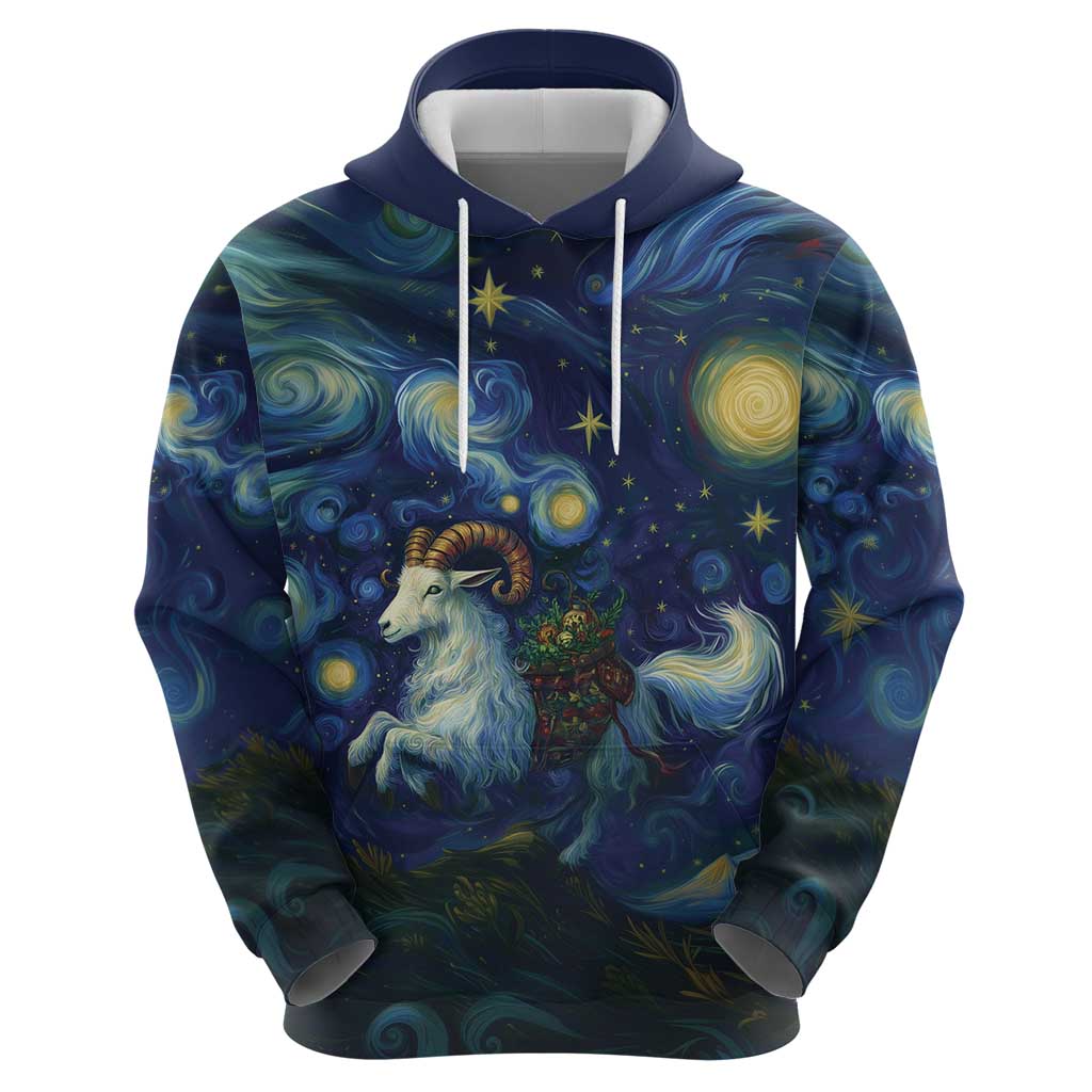 Yule Goat Starry Night Hoodie LT9