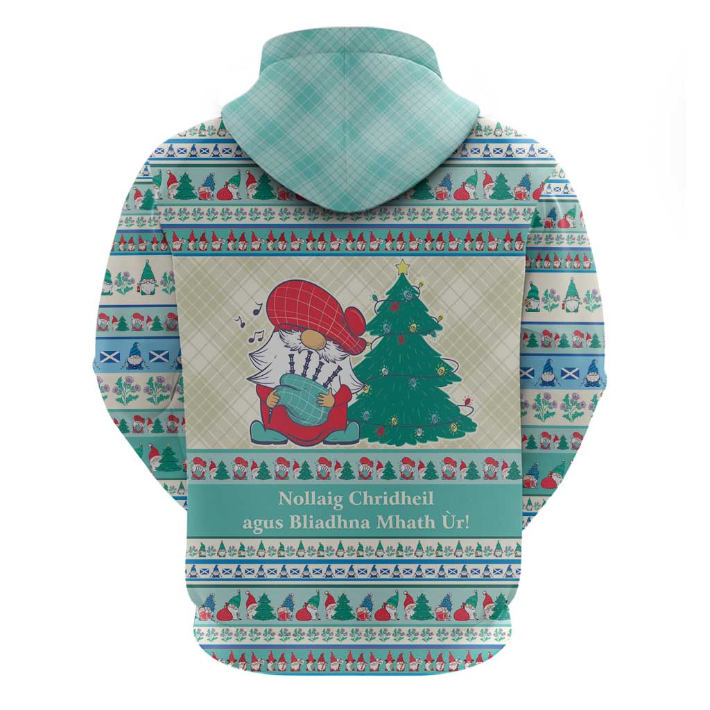 Gnome Bagpies Musical Hoodie Nollaig Chridheil Scotland Christmas Pattern LT9