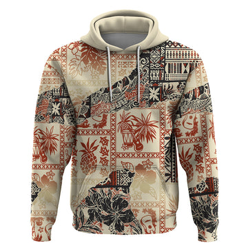 Hawaii Hoodie Aloha Tribal Pattern Beige Version LT9