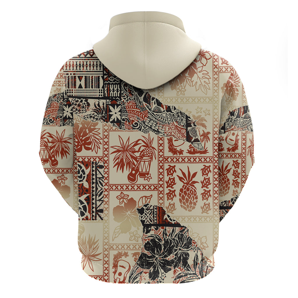 Hawaii Hoodie Aloha Tribal Pattern Beige Version LT9
