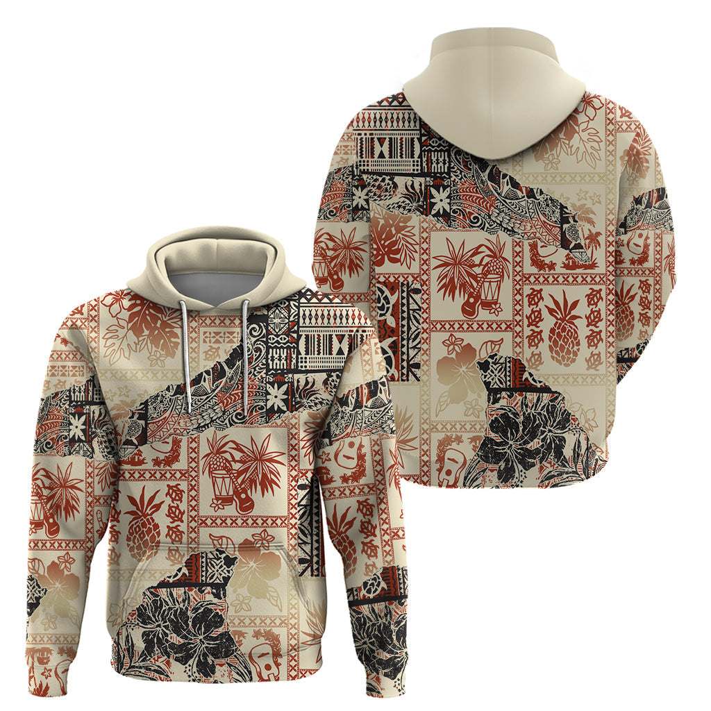 Hawaii Hoodie Aloha Tribal Pattern Beige Version LT9