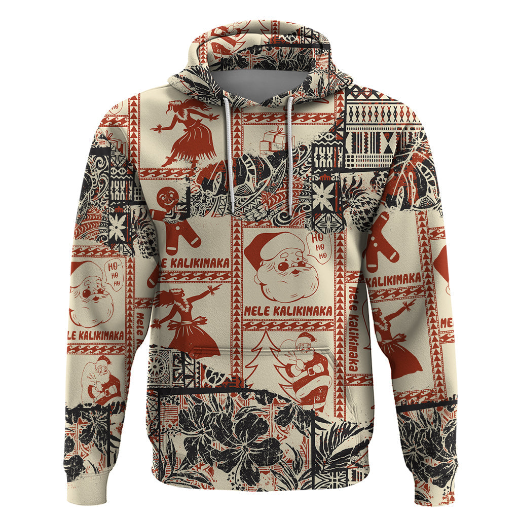 Aloha Hawaii Christmas Hoodie Mele Kalikimaka Tapa Tribal Retro Style LT9