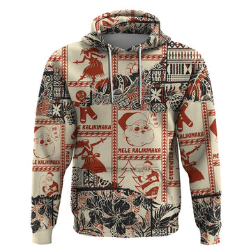 Aloha Hawaii Christmas Hoodie Mele Kalikimaka Tapa Tribal Retro Style LT9