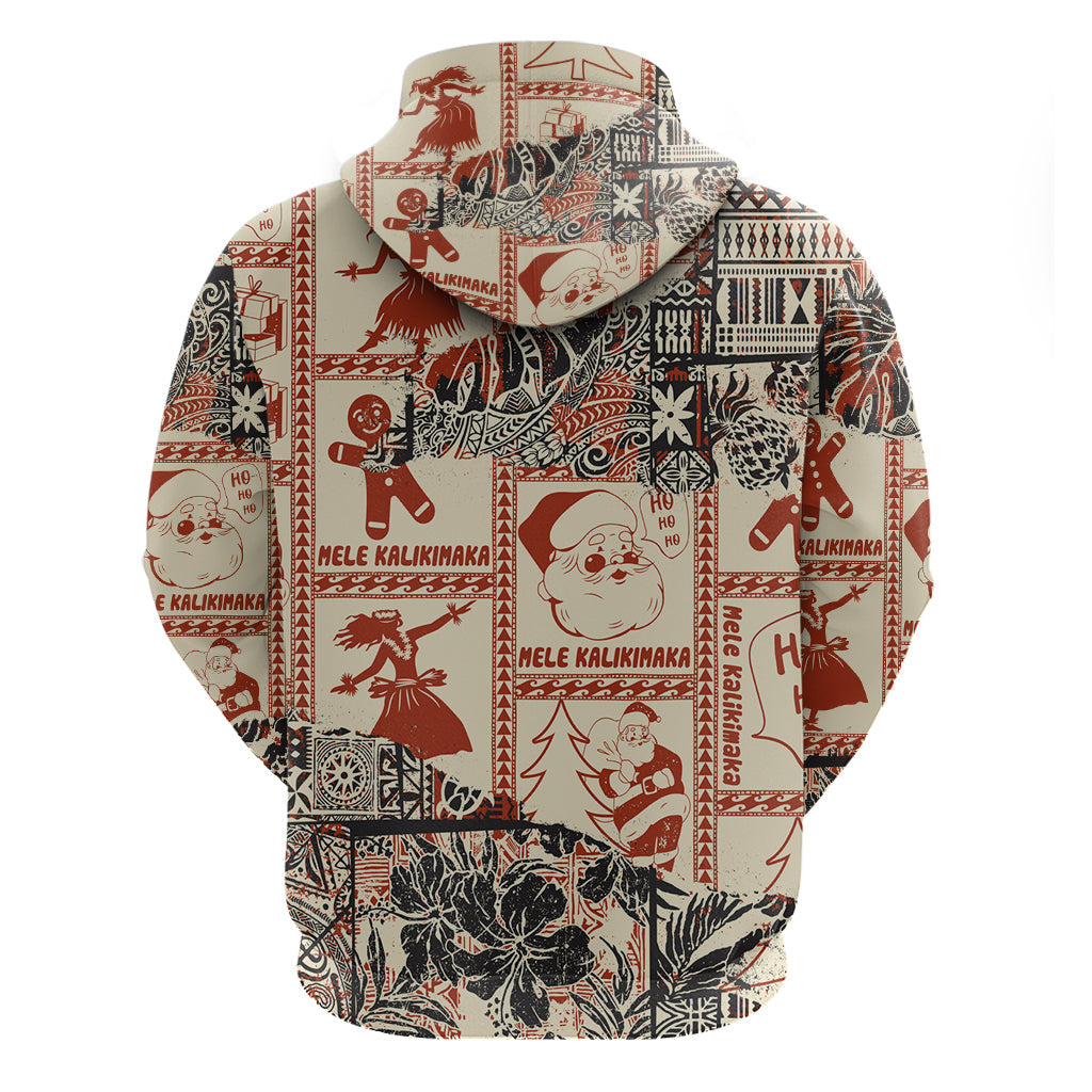 Aloha Hawaii Christmas Hoodie Mele Kalikimaka Tapa Tribal Retro Style LT9