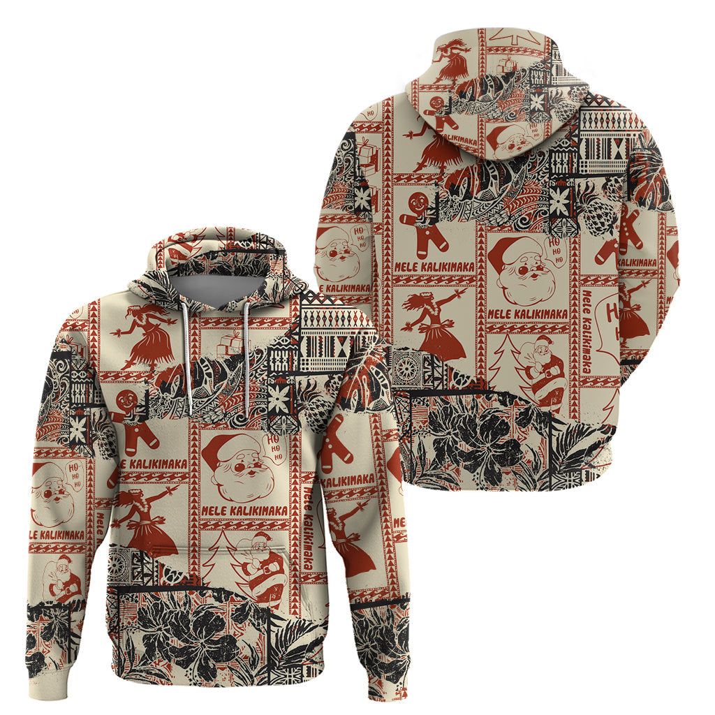Aloha Hawaii Christmas Hoodie Mele Kalikimaka Tapa Tribal Retro Style LT9