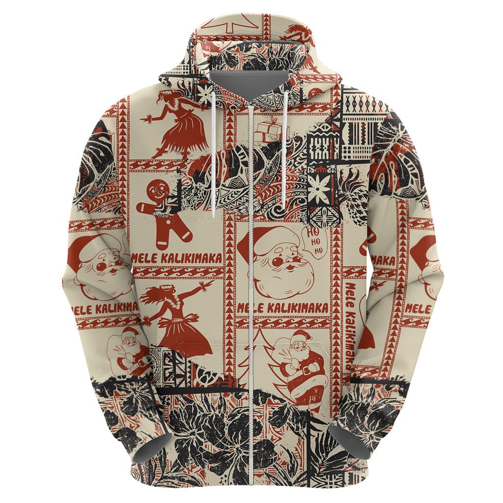 Aloha Hawaii Christmas Hoodie Mele Kalikimaka Tapa Tribal Retro Style LT9