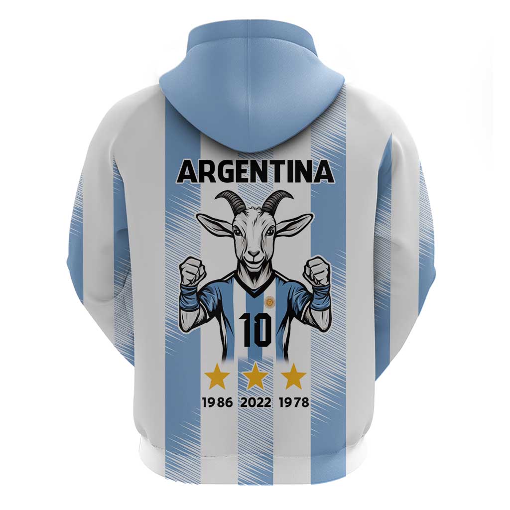 Blue Argentina 10 Goat Hoodie History Champions World Cup LT9