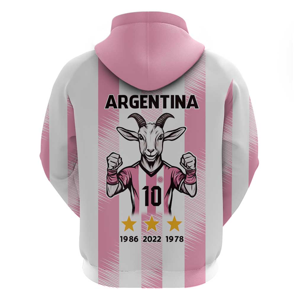Pink Argentina 10 Goat Hoodie History Champions World Cup LT9