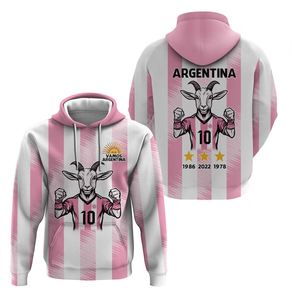 Pink Argentina 10 Goat Hoodie History Champions World Cup LT9