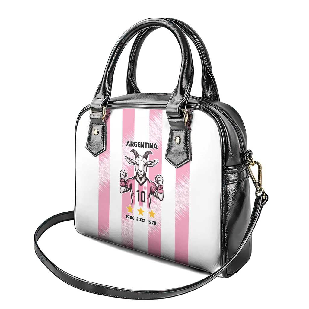 Pink Argentina 10 Goat Shoulder Handbag History Champions World Cup LT9