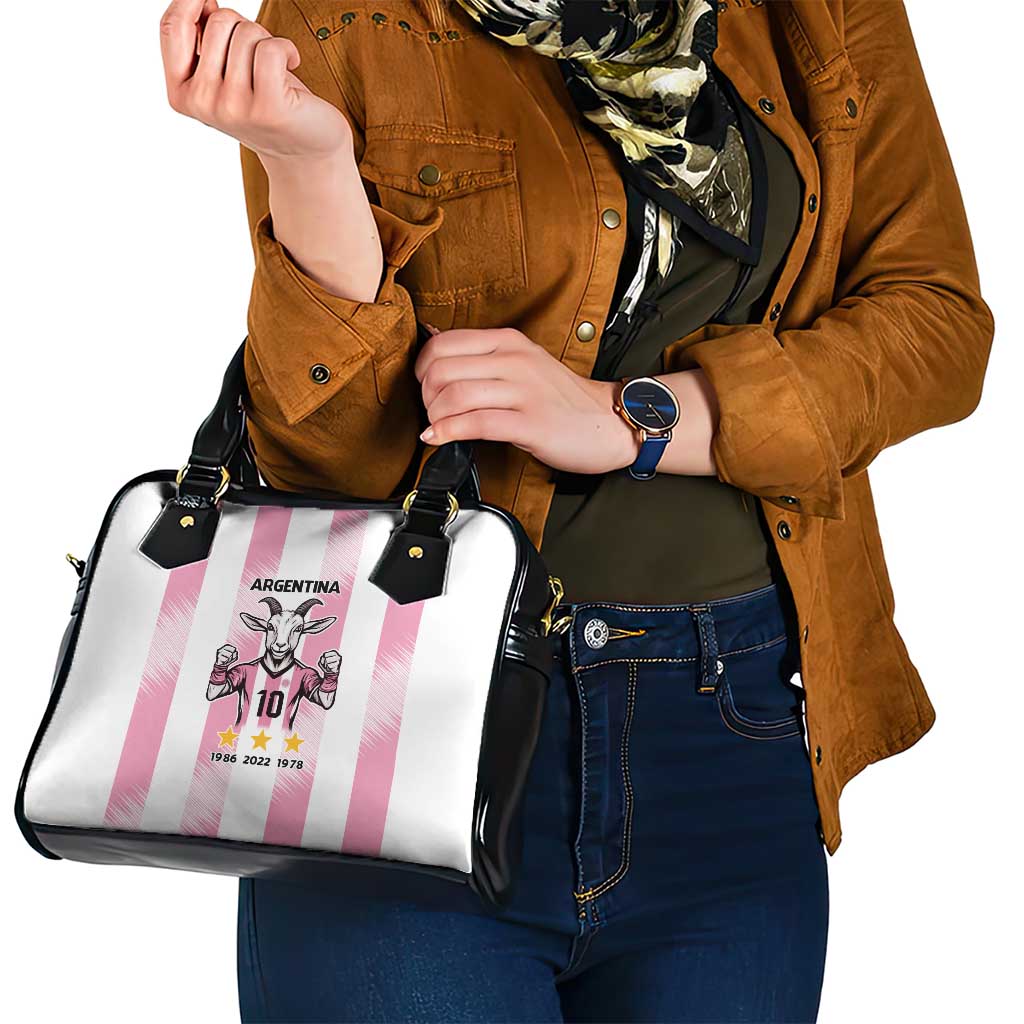 Pink Argentina 10 Goat Shoulder Handbag History Champions World Cup LT9