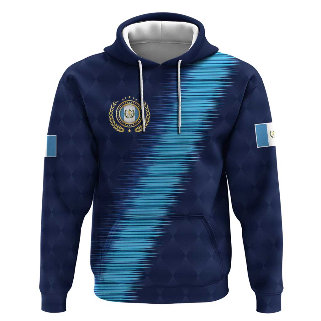 Guatemala Football Custom Hoodie Go Los Chapines Blue Pattern LT9