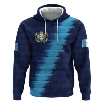 Guatemala Football Custom Hoodie Go Los Chapines Blue Pattern LT9
