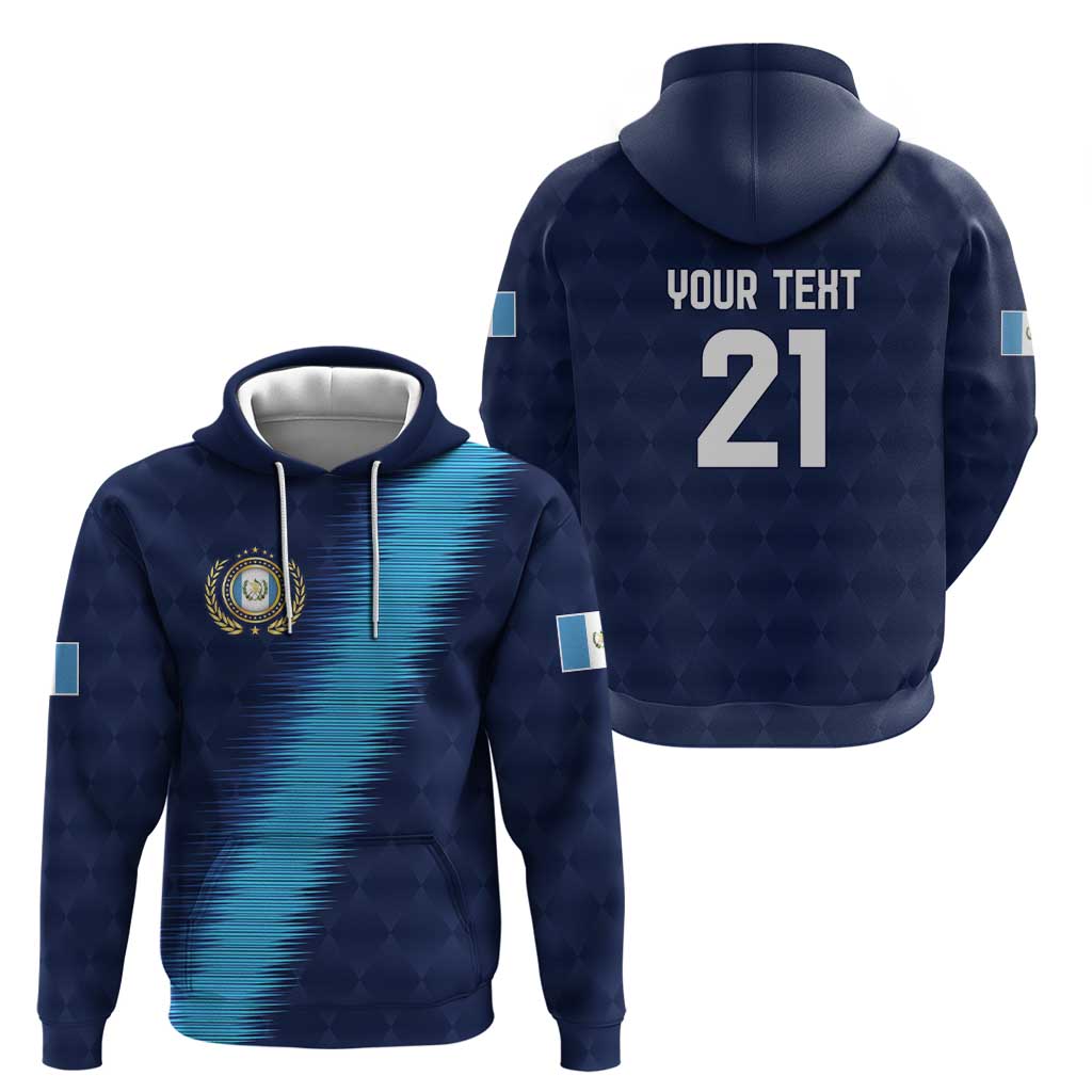 Guatemala Football Custom Hoodie Go Los Chapines Blue Pattern LT9