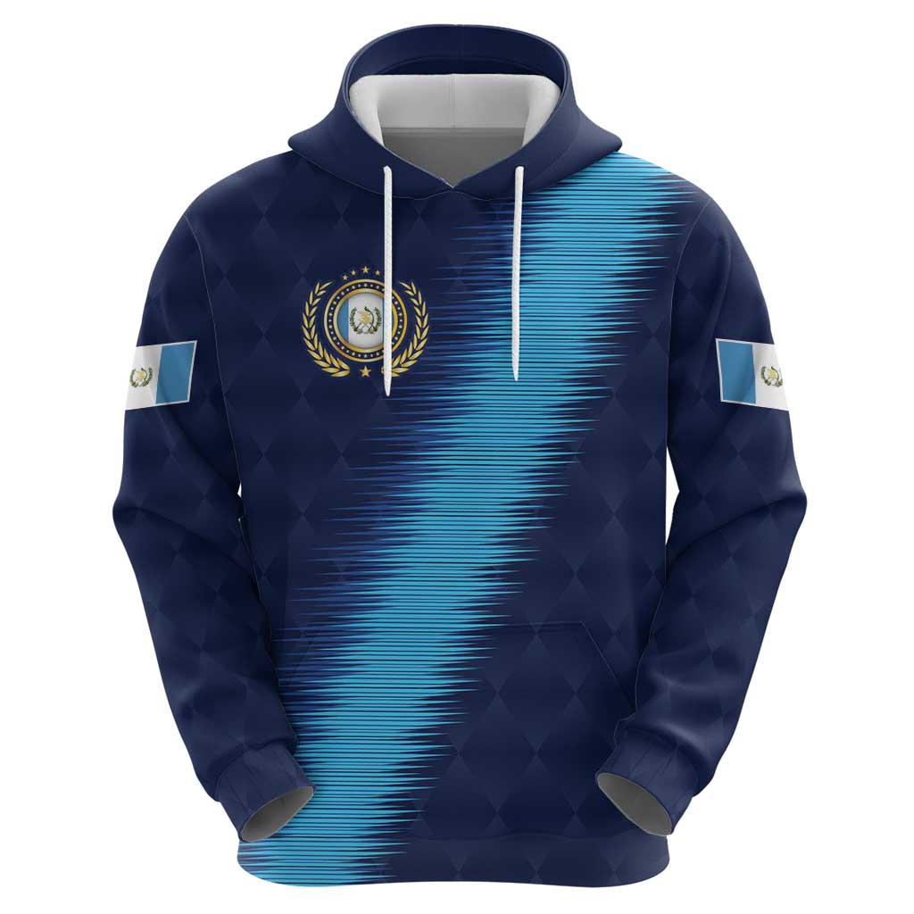 Guatemala Football Custom Hoodie Go Los Chapines Blue Pattern LT9