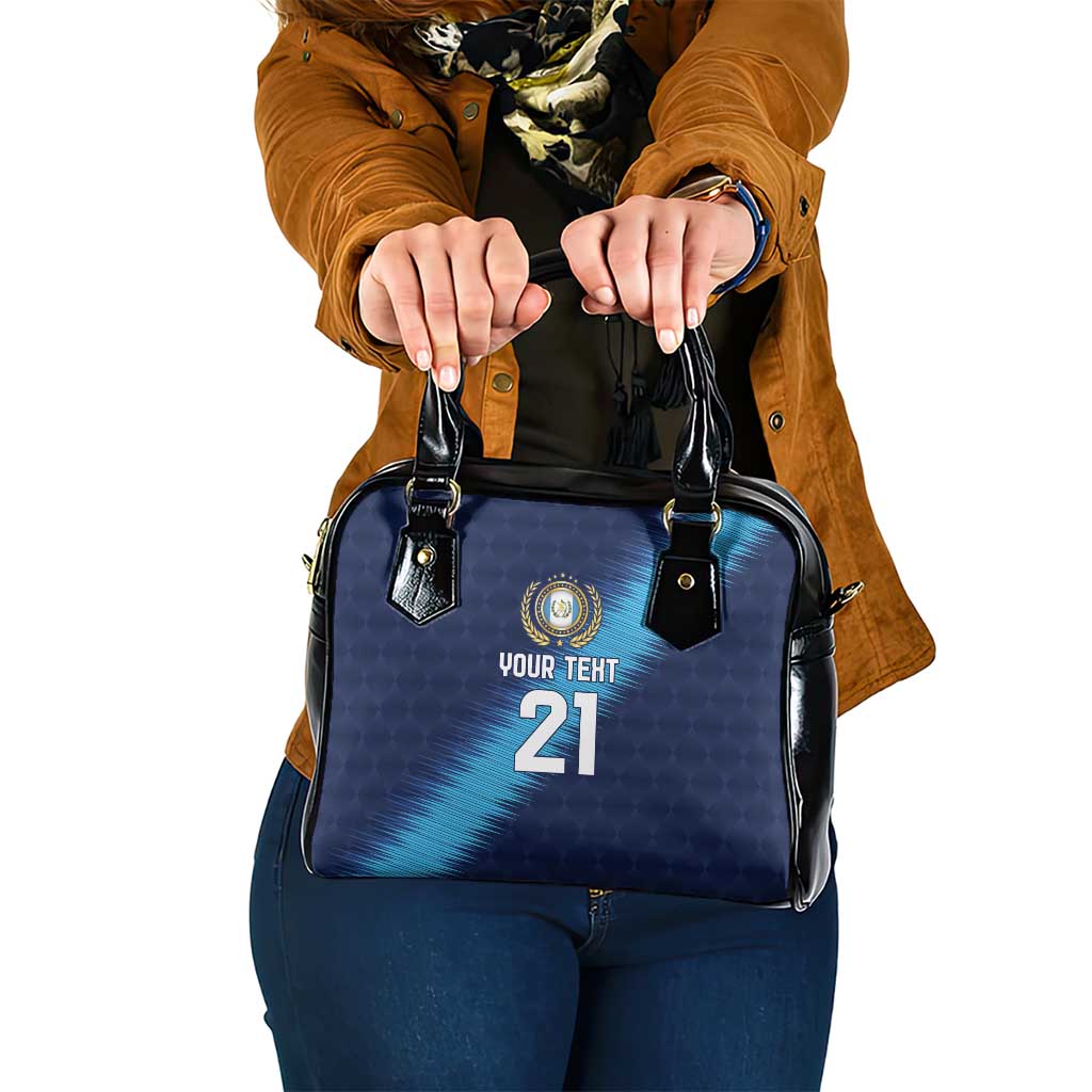 Guatemala Football Custom Shoulder Handbag Go Los Chapines Blue Pattern LT9
