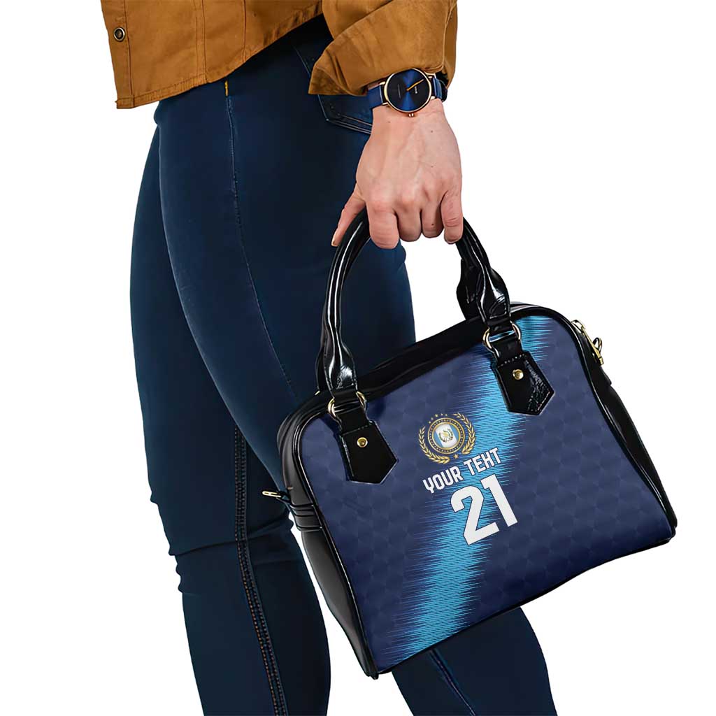 Guatemala Football Custom Shoulder Handbag Go Los Chapines Blue Pattern LT9
