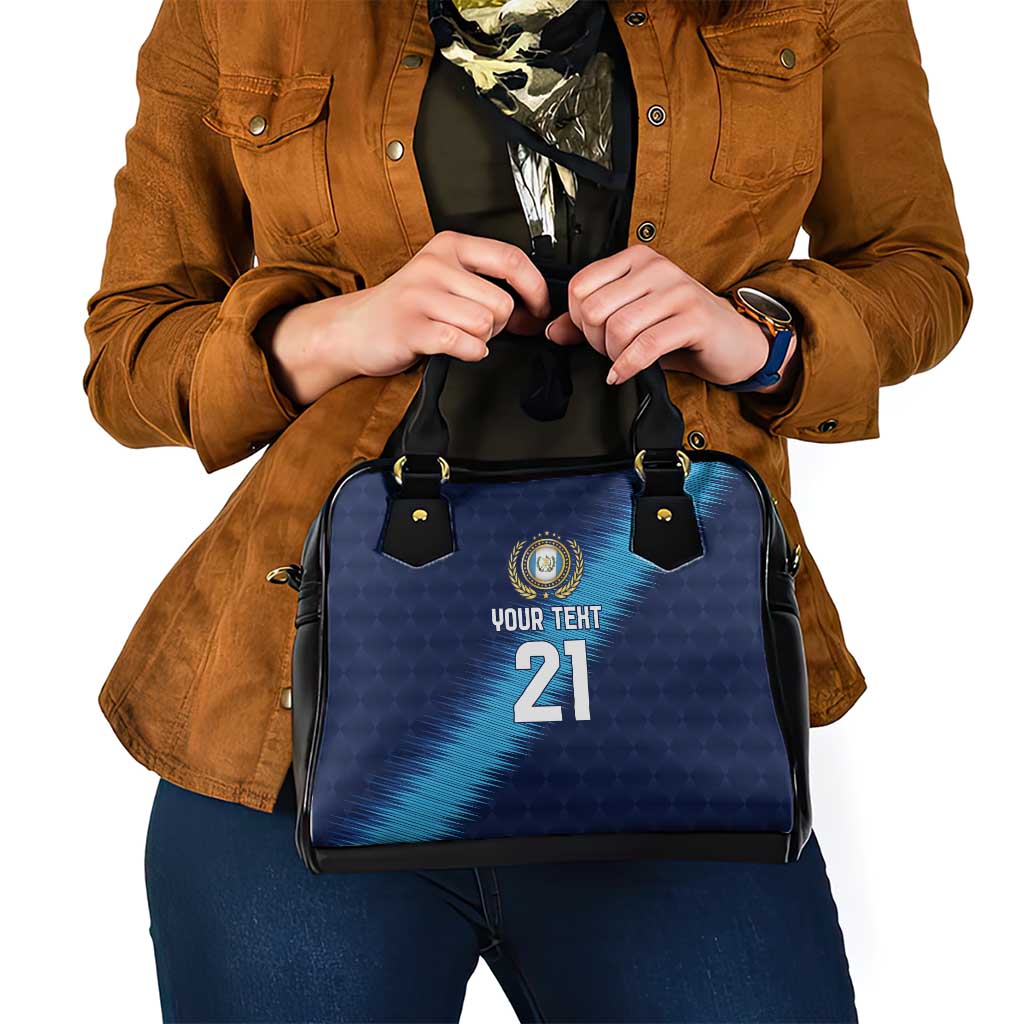 Guatemala Football Custom Shoulder Handbag Go Los Chapines Blue Pattern LT9
