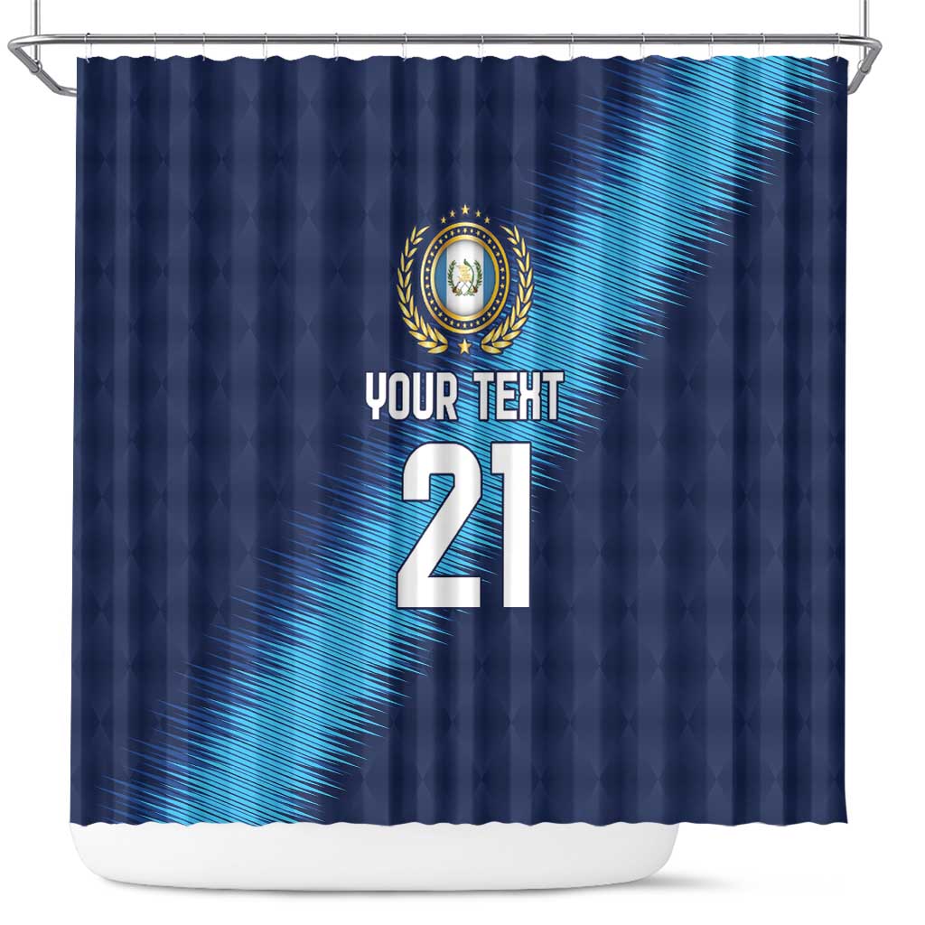Guatemala Football Custom Shower Curtain Go Los Chapines Blue Pattern LT9