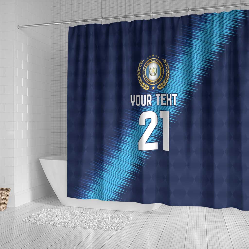 Guatemala Football Custom Shower Curtain Go Los Chapines Blue Pattern LT9