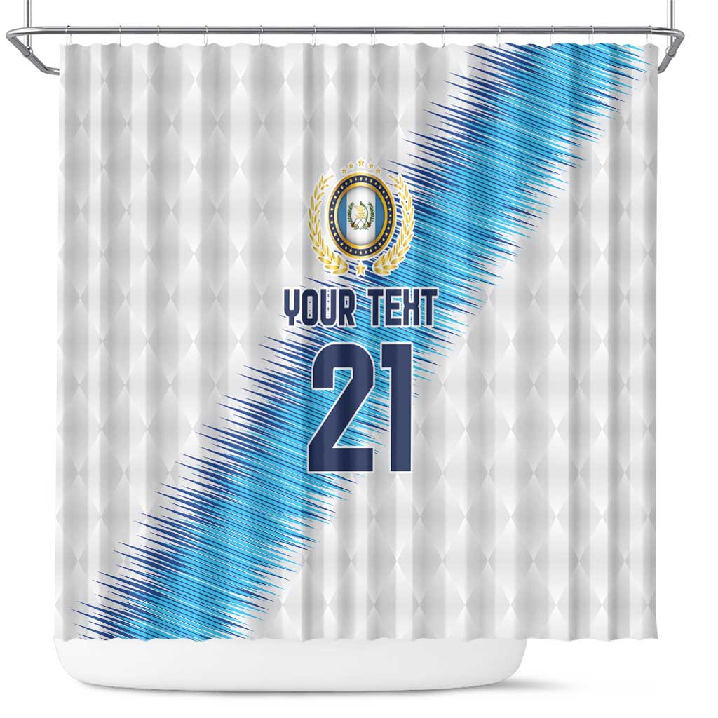 Guatemala Football Custom Shower Curtain Go Los Chapines White Pattern LT9