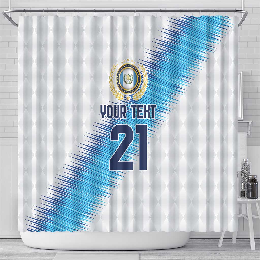 Guatemala Football Custom Shower Curtain Go Los Chapines White Pattern LT9