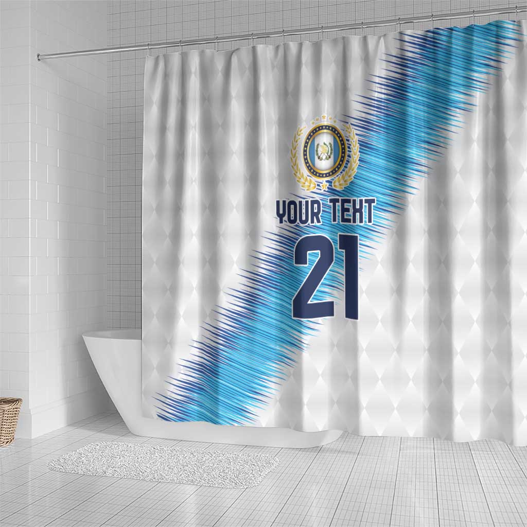 Guatemala Football Custom Shower Curtain Go Los Chapines White Pattern LT9