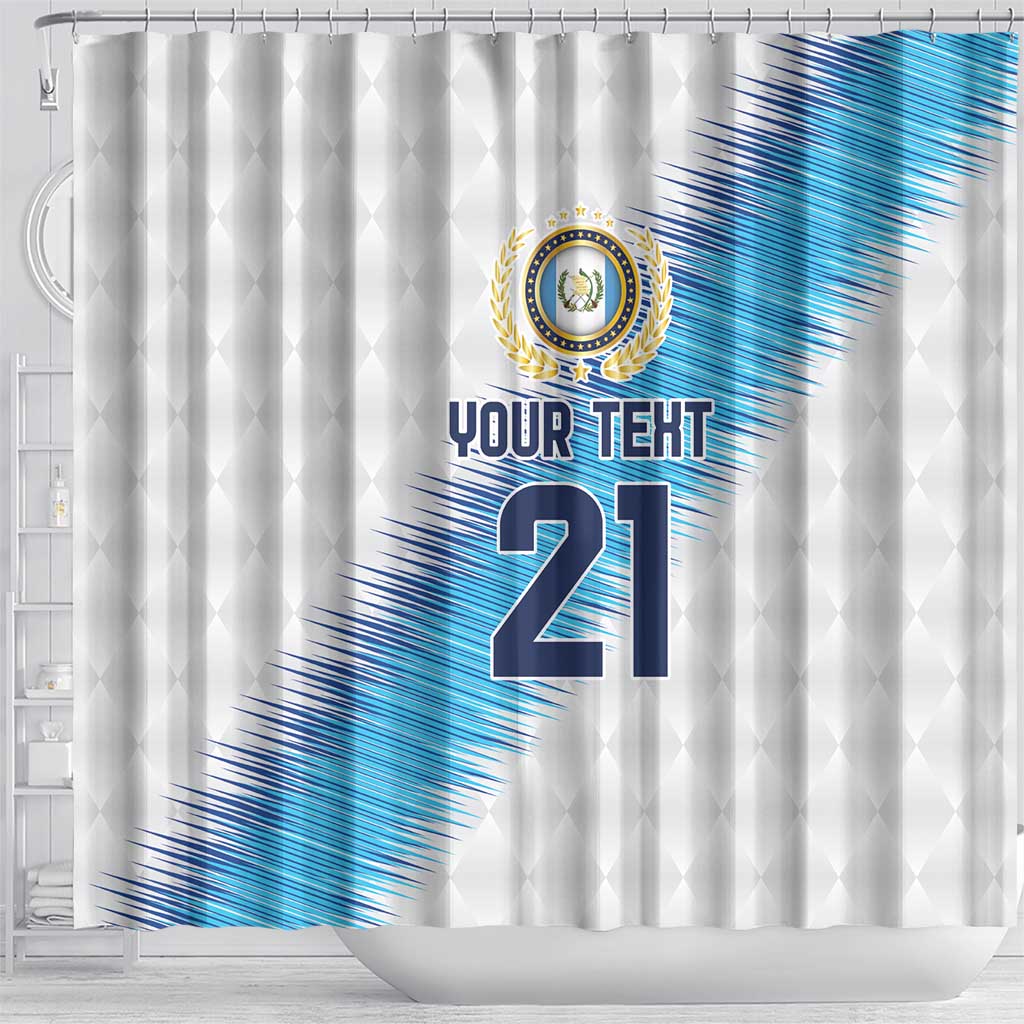 Guatemala Football Custom Shower Curtain Go Los Chapines White Pattern LT9