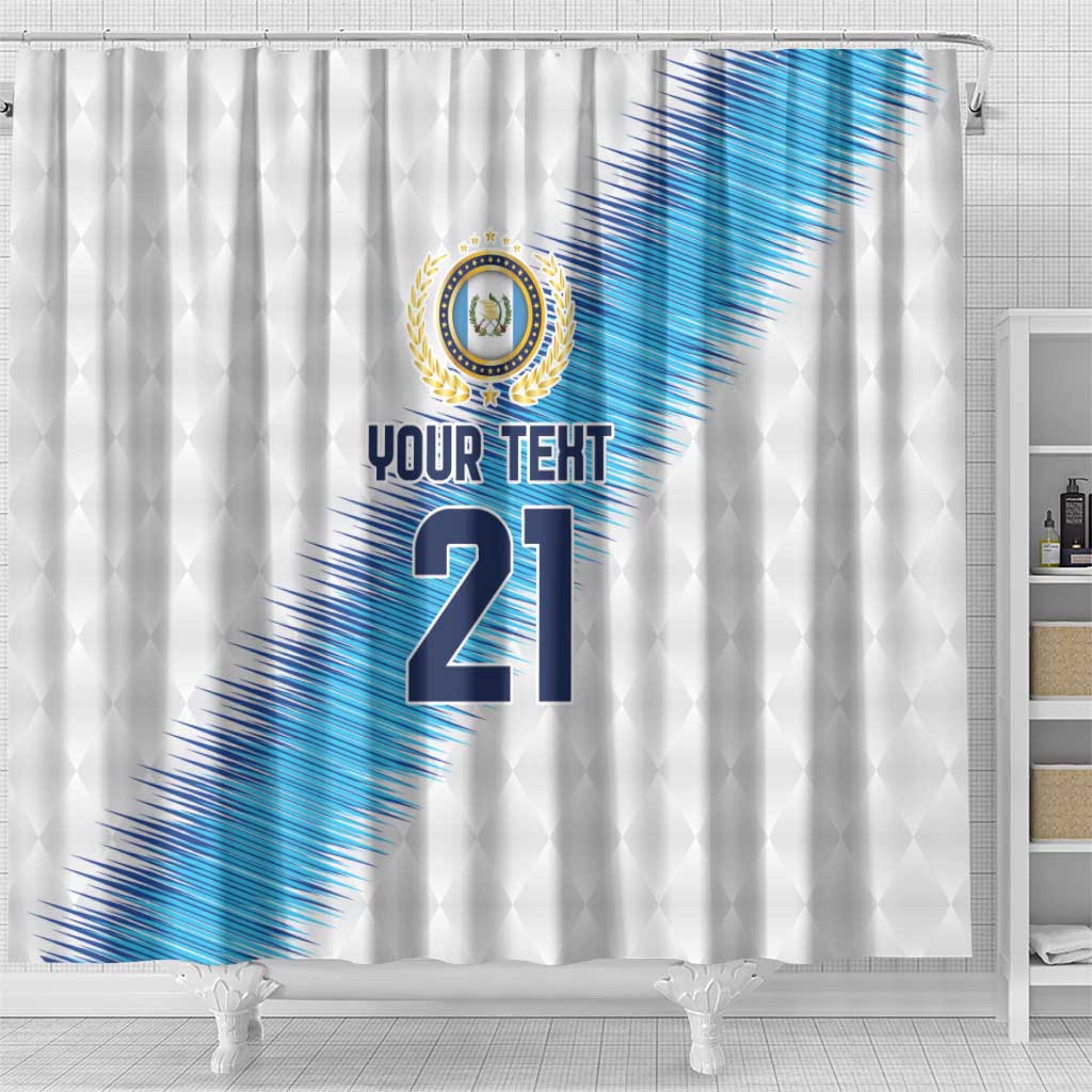 Guatemala Football Custom Shower Curtain Go Los Chapines White Pattern LT9