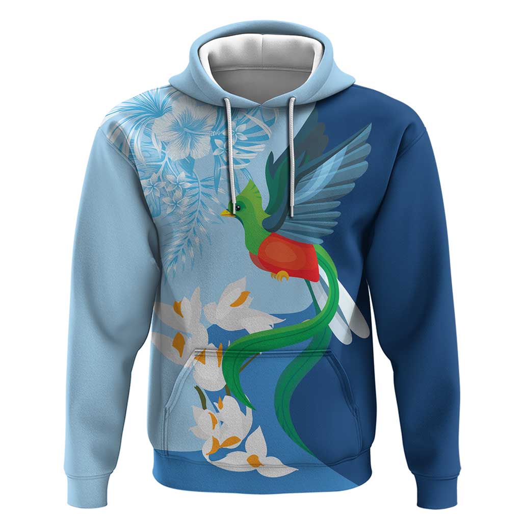 Guatemala Quetzal Bird Hoodie Monja Blanca Flowers LT9