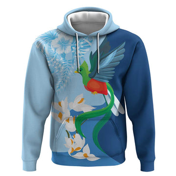 Guatemala Quetzal Bird Hoodie Monja Blanca Flowers LT9